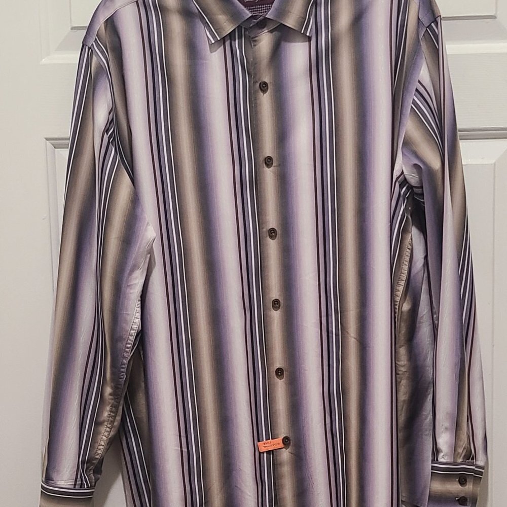 Tommy Bahama Silk Blend XL/TG Long Sleeve Button Down Shirt EUC - Picture 7 of 8